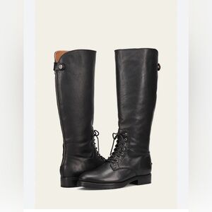 Frye Melissa Lug Tall Black Knee-High Leather Boots Like New Size 8